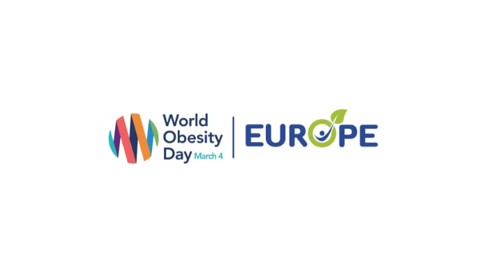 The world obesity day logo on a white background.